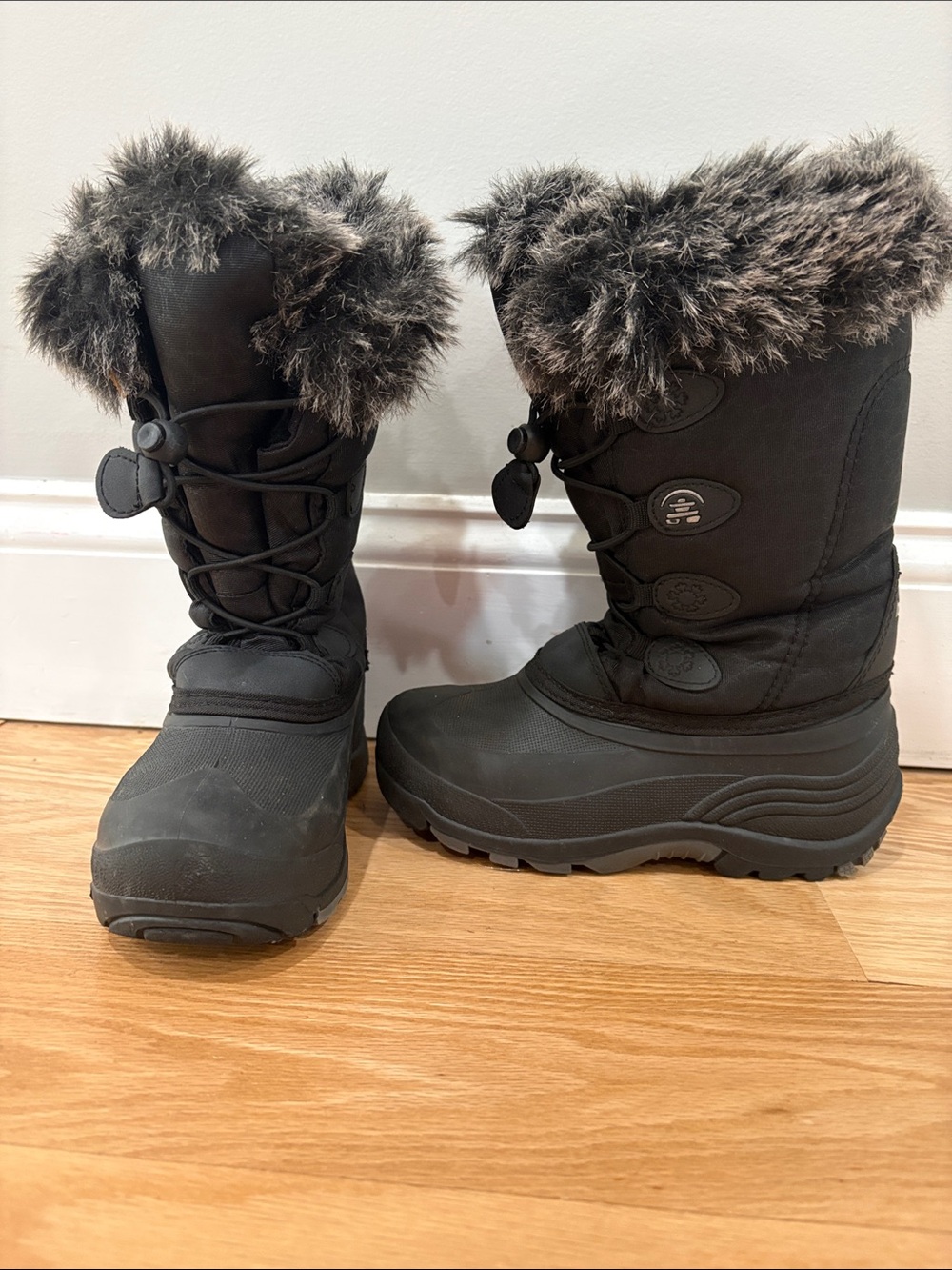 Kamik Kids Black Faux-Fur Snow Boots